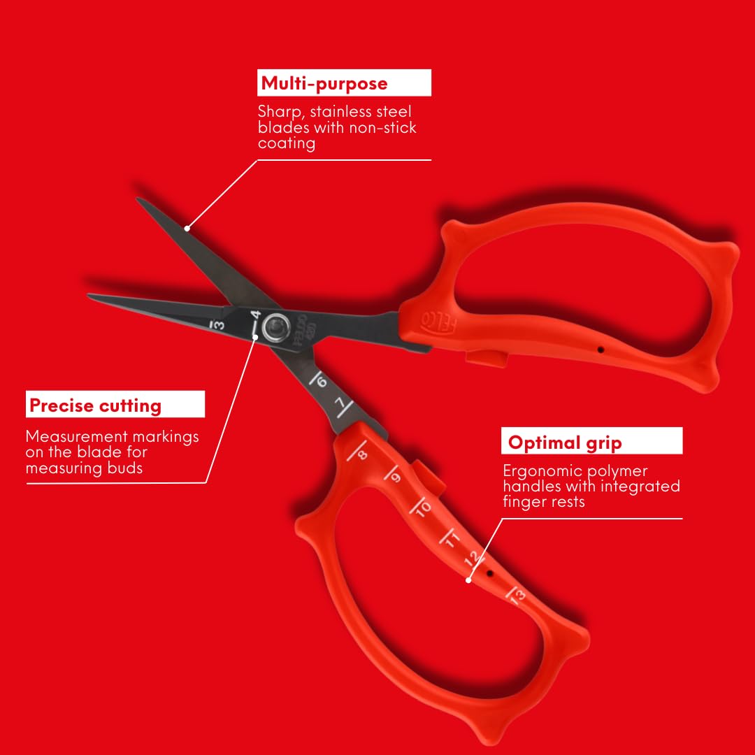 Felco 420 Trimming Scissors – 6.1" Garden Clippers with Fine Tip & Non-Stick Blade | Pruning Shears for Gardening | Garden Scissors for Plant with Stainless Steel Blade, Built-In Ruler - Image 3