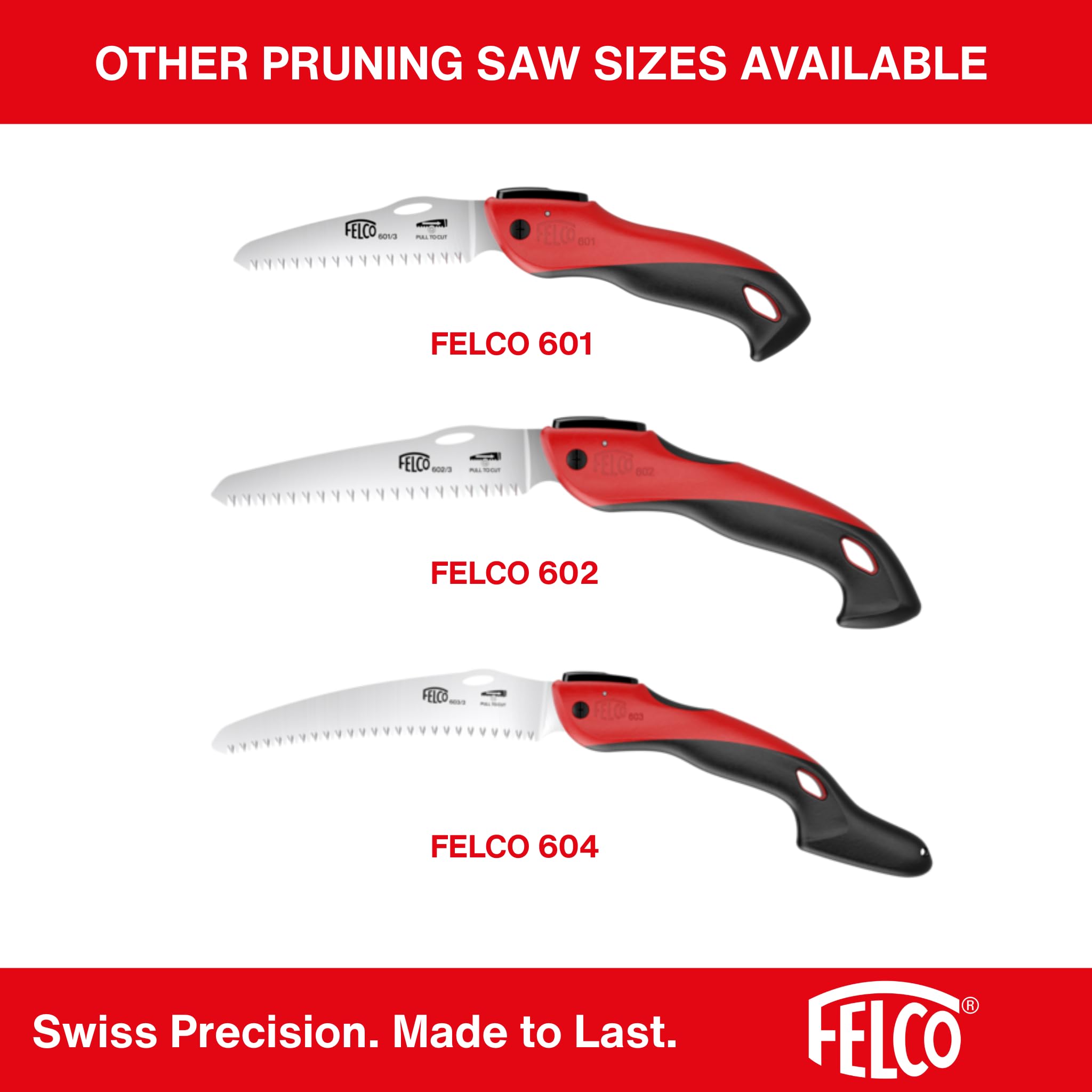 FELCO 602 Folding Pruning Saw – Compact Pull-Stroke Saw for Gardening & Vineyard Use | Tree Branch Cutter | Folding Handsaw with Chrome-Plated 6.3" Blade, Non-Slip Handle, Blade Lock, Swiss Precision - Image 8