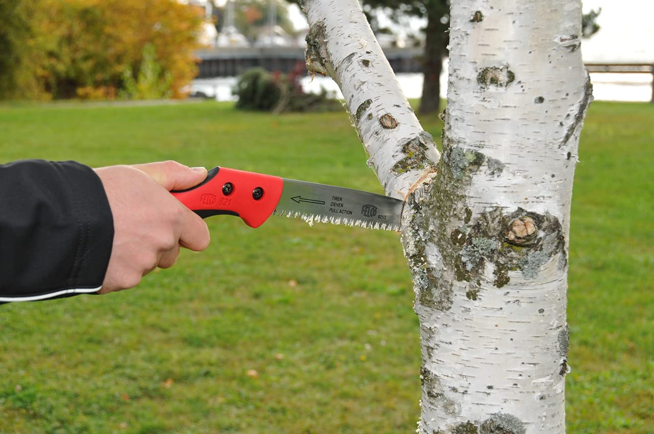 FELCO 621 Pruning Saw – Straight Pull-Stroke Saw for Tree Trimming & Forestry | Tree Branch Cutter | Handsaw with Tapered Hardened Steel 9.5" Blade, Non-Slip Handle, Carrying Sheath, Swiss Precision - Image 3
