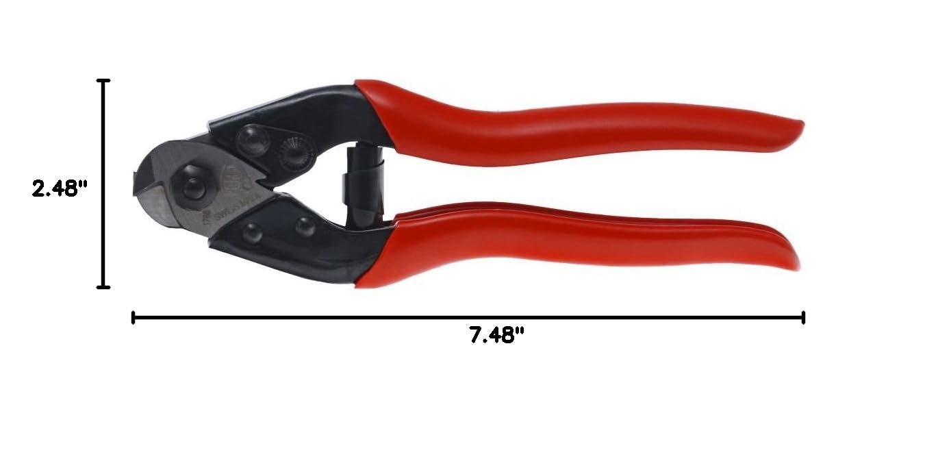 FELCO C7 Swiss Made Cable Cutters – One-Hand Wire Cutters for Bike Brake Lines, Fencing & Electrical Work | Compact Hand Tool with Triangular Hardened Steel Blades, Non-Slip Grip, No-Fray, 7mm - Image 5