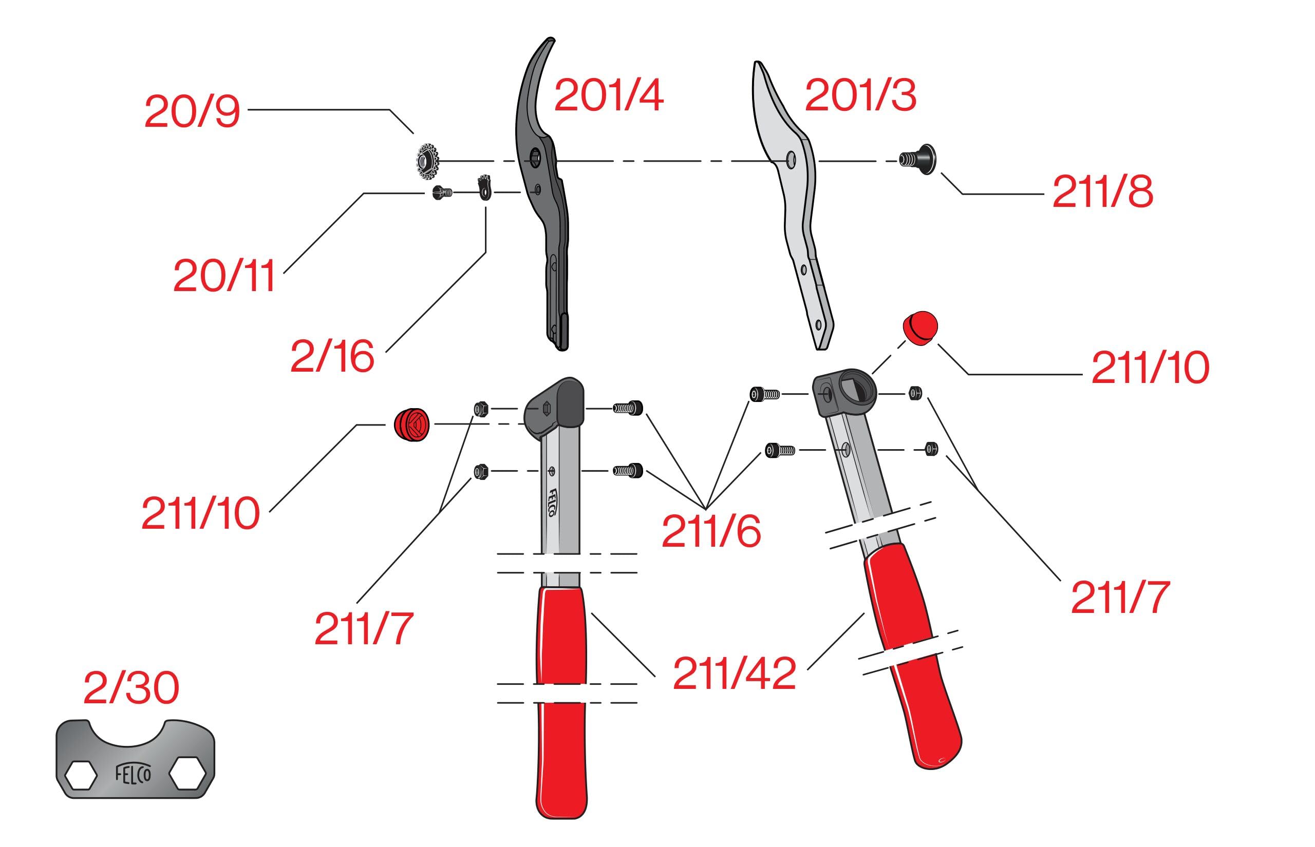 FELCO F201-40 Swiss Made Loppers for Gardening – 16" Lightweight Precision Loppers for Tree Trimming | Tree Branch Cutters | Tree Trimmer Tool with Carbon Steel Blade | I-Beam Handles | Vineyard Blade - Image 4