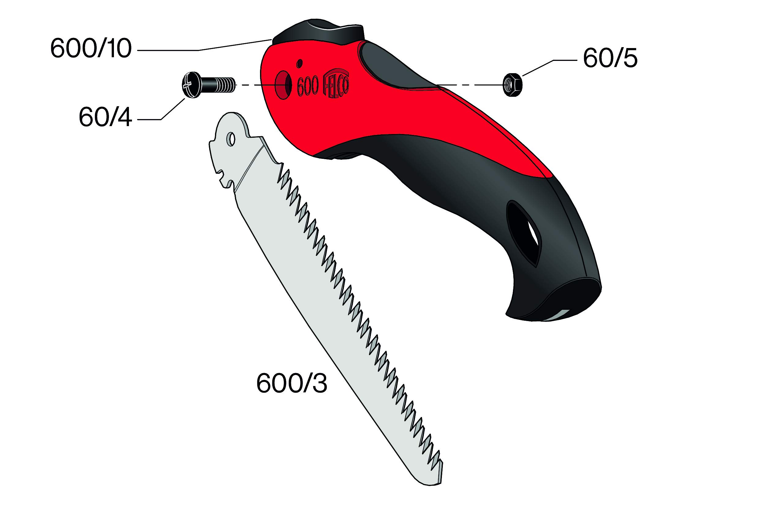 Felco Folding Saw (F 600) - Classic Tree Pruning Saw with Pull-Stroke Action, Red - Image 8
